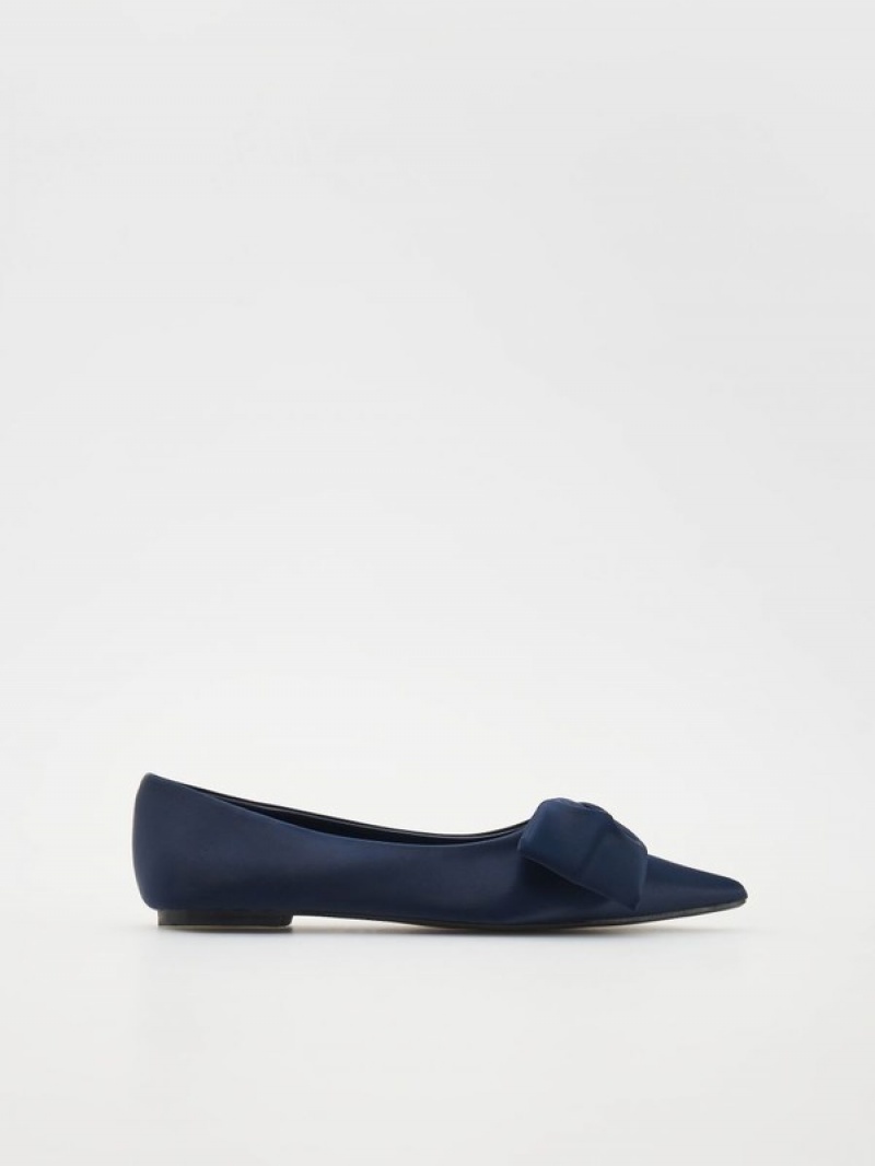 Reserved Ballerinasbow Detail Halbschuhe Damen Navy | DAF-230751