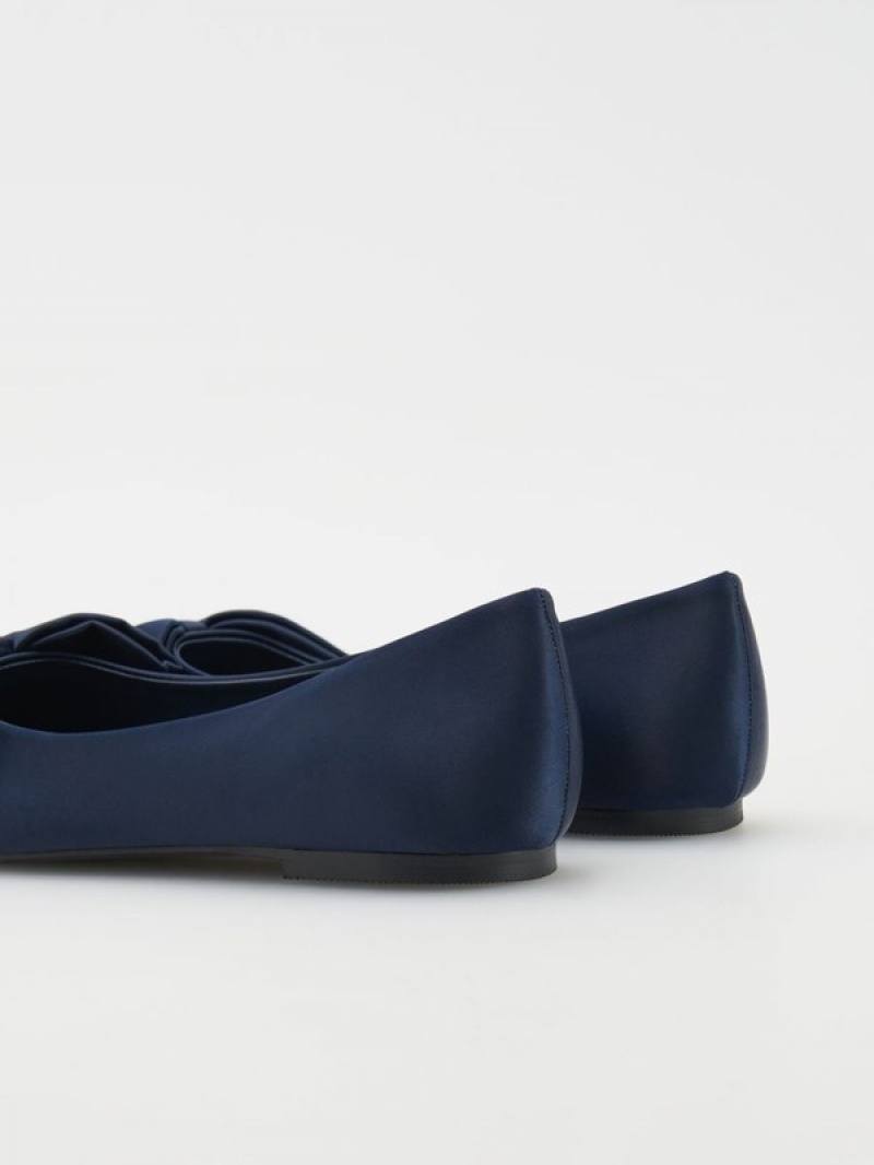 Reserved Ballerinasbow Detail Halbschuhe Damen Navy | DAF-230751