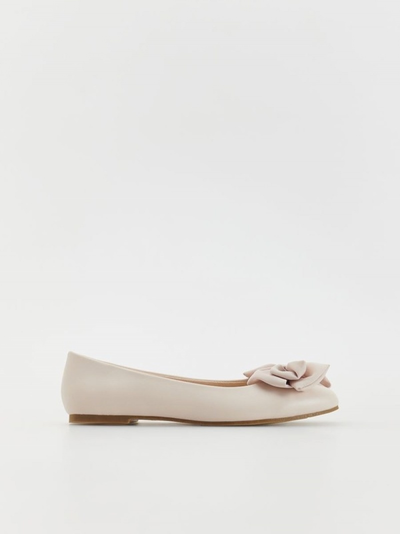 Reserved Ballerinasbow Detail Schuhe Mädchen Beige | HIP-691740