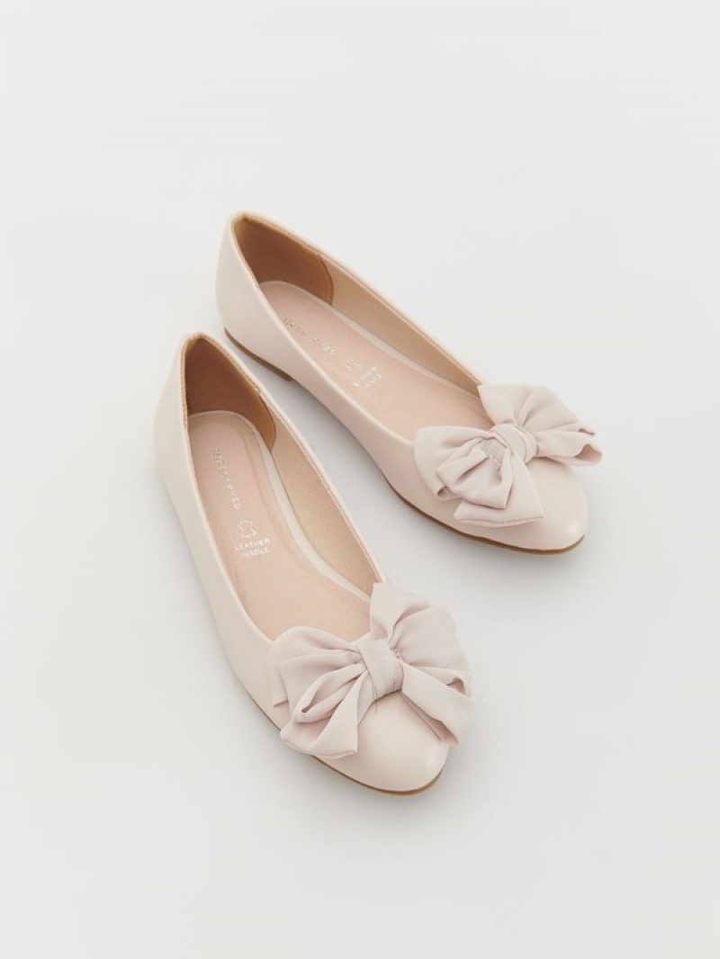 Reserved Ballerinasbow Detail Schuhe Mädchen Beige | HIP-691740