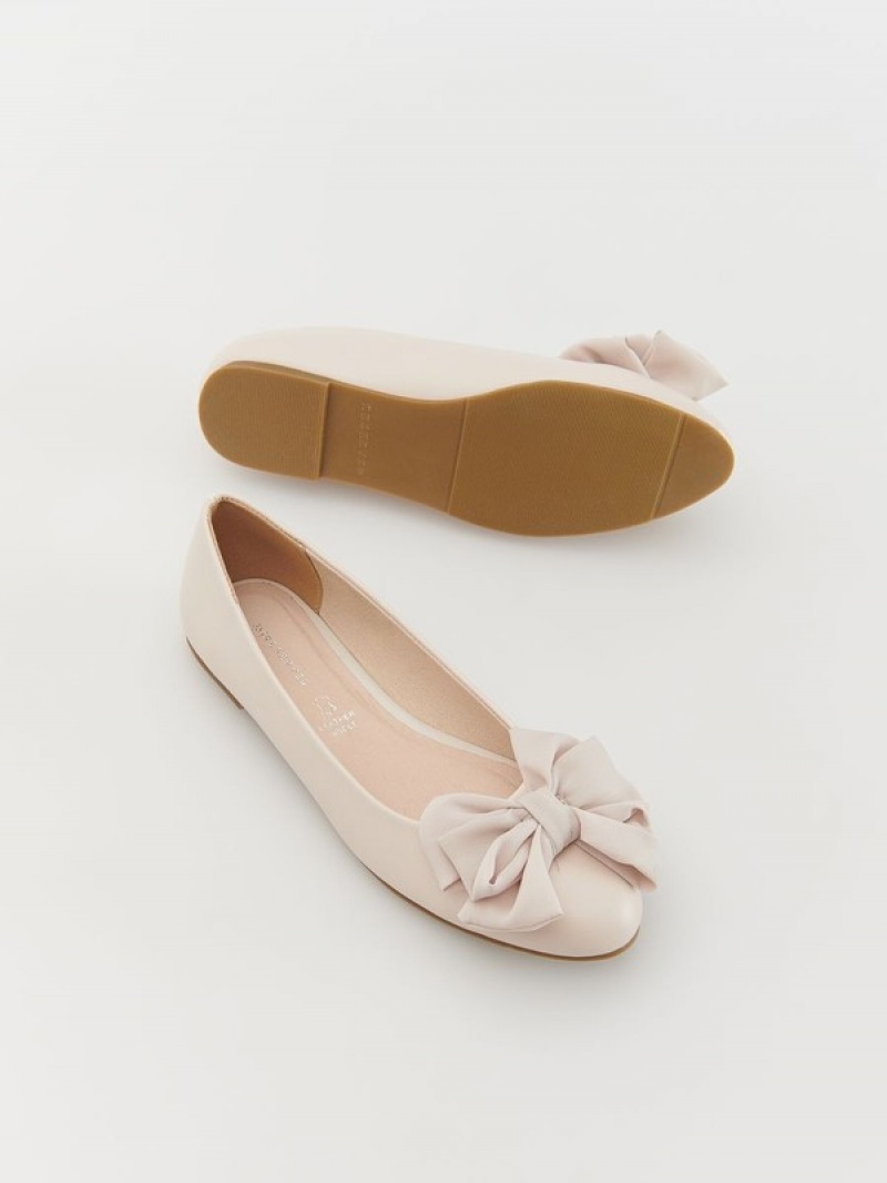 Reserved Ballerinasbow Detail Schuhe Mädchen Beige | HIP-691740