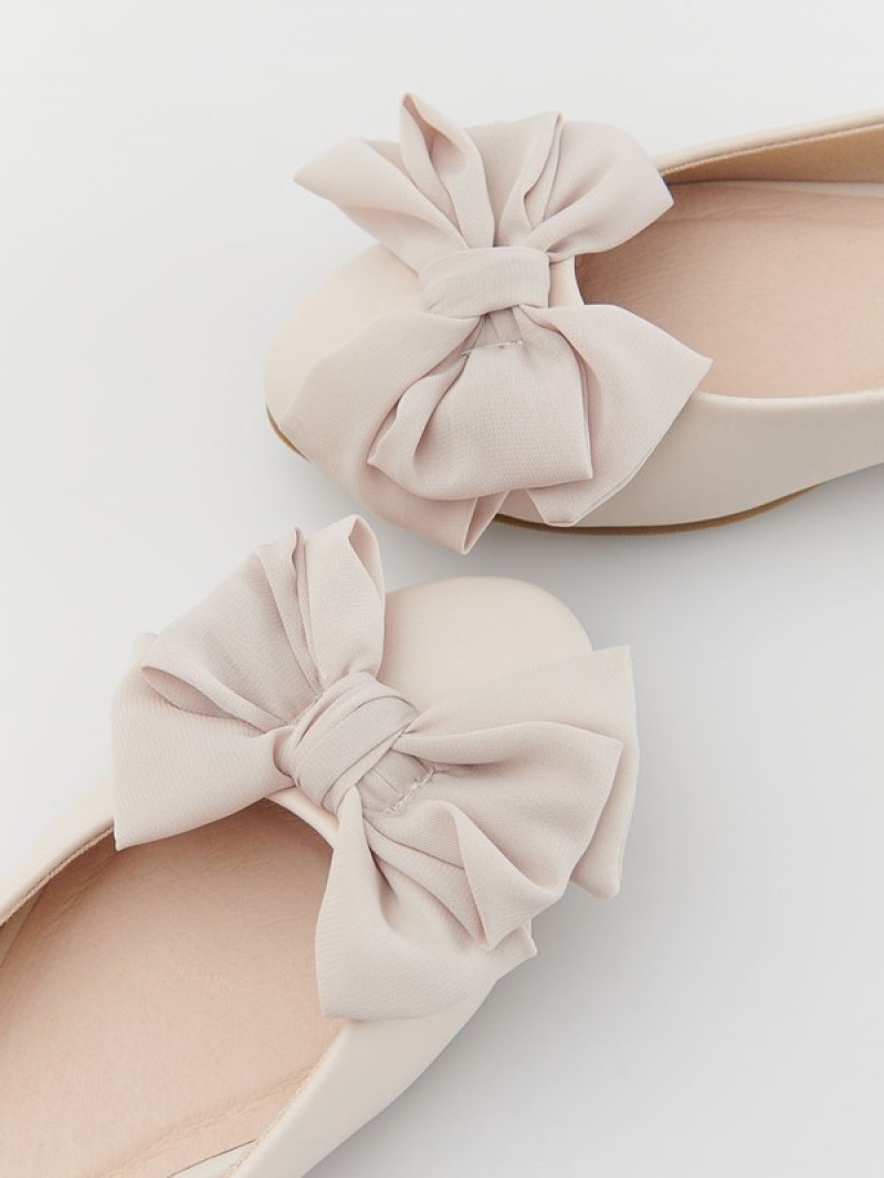 Reserved Ballerinasbow Detail Schuhe Mädchen Beige | HIP-691740