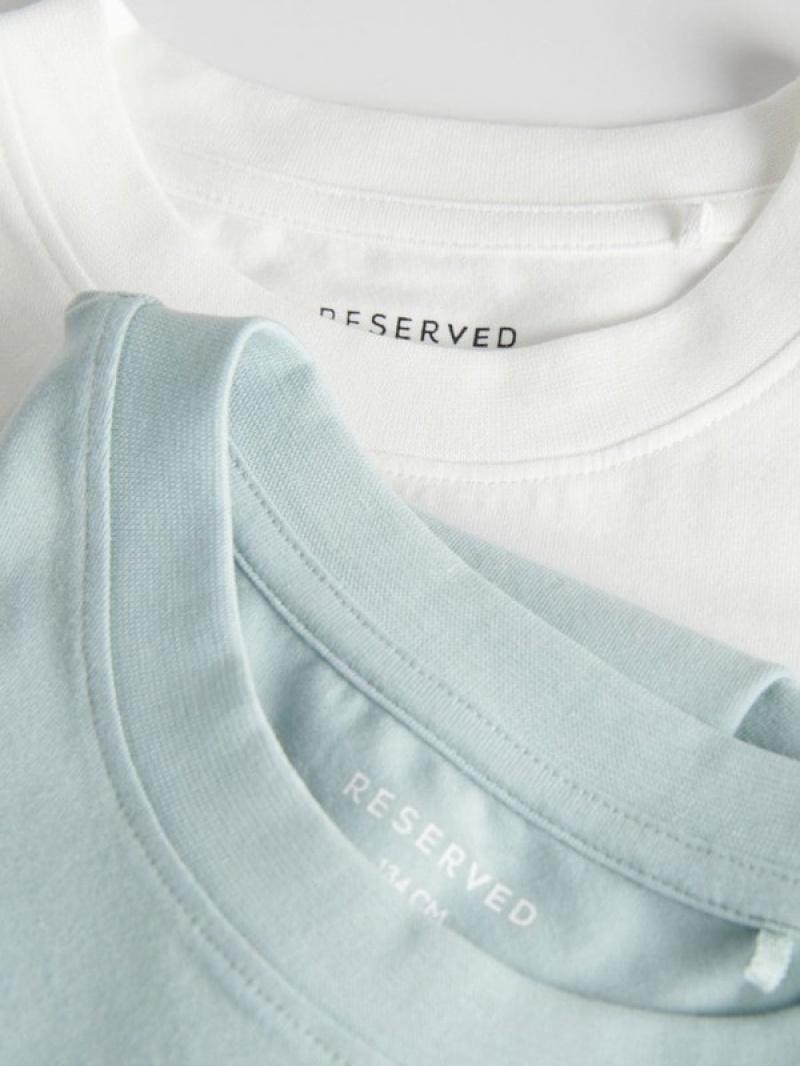 Reserved Basic Baumwoll Rich T-shirts Mädchen Helltürkis | KYQ-209347