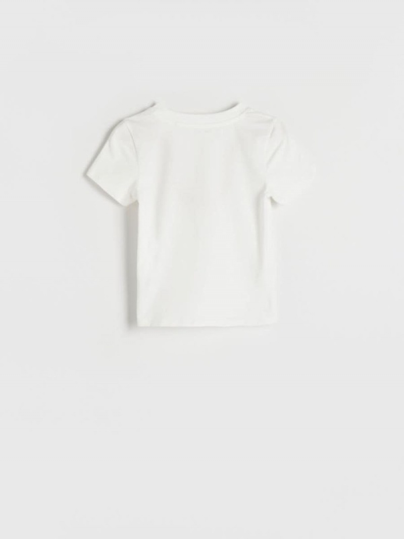 Reserved Basic Baumwoll Rich T-shirts Mädchen Weiß | ZQJ-579263