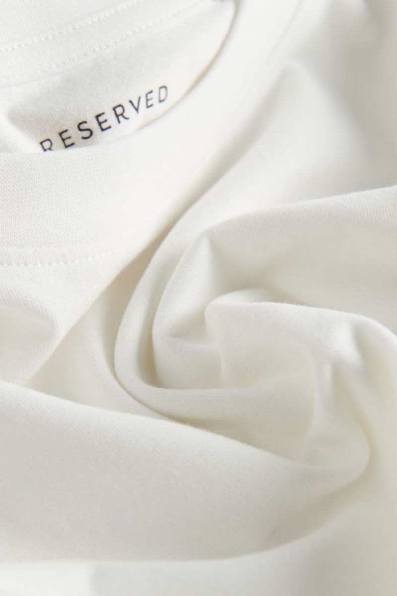 Reserved Basic Baumwoll Rich T-shirts Mädchen Weiß | ZQJ-579263