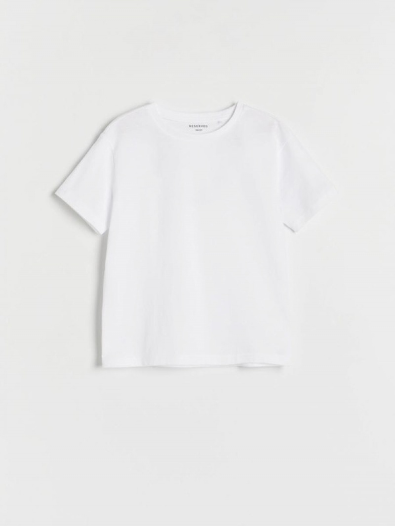 Reserved Basic Baumwoll T-shirts Jungen Weiß | ZFI-629154