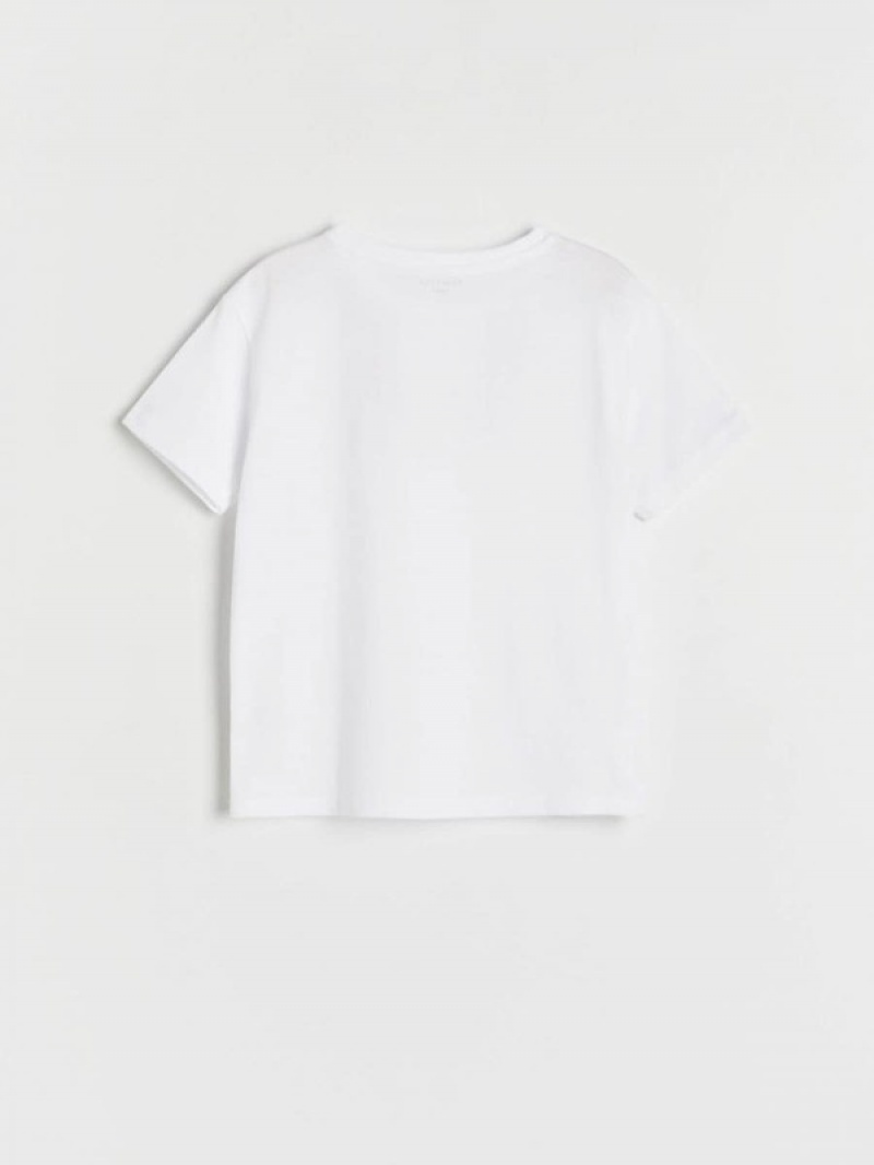 Reserved Basic Baumwoll T-shirts Jungen Weiß | ZFI-629154