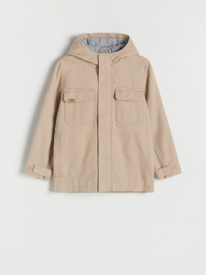 Reserved Baumwoll Parka Jacken Jungen Beige | VRC-340275