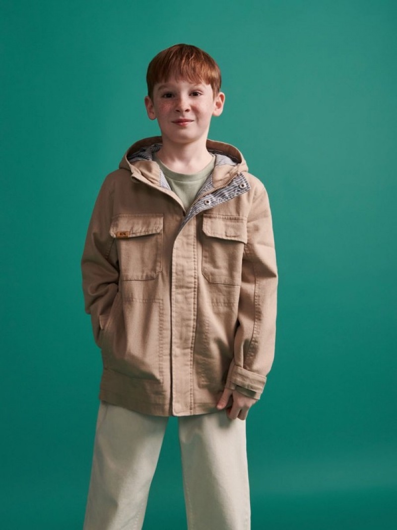 Reserved Baumwoll Parka Jacken Jungen Beige | VRC-340275