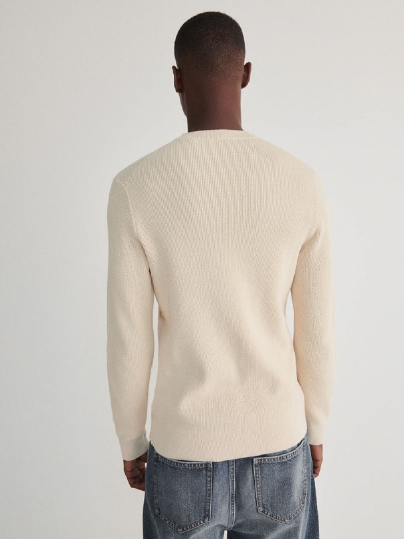 Reserved Baumwoll Pullover Herren Beige | YOS-318405