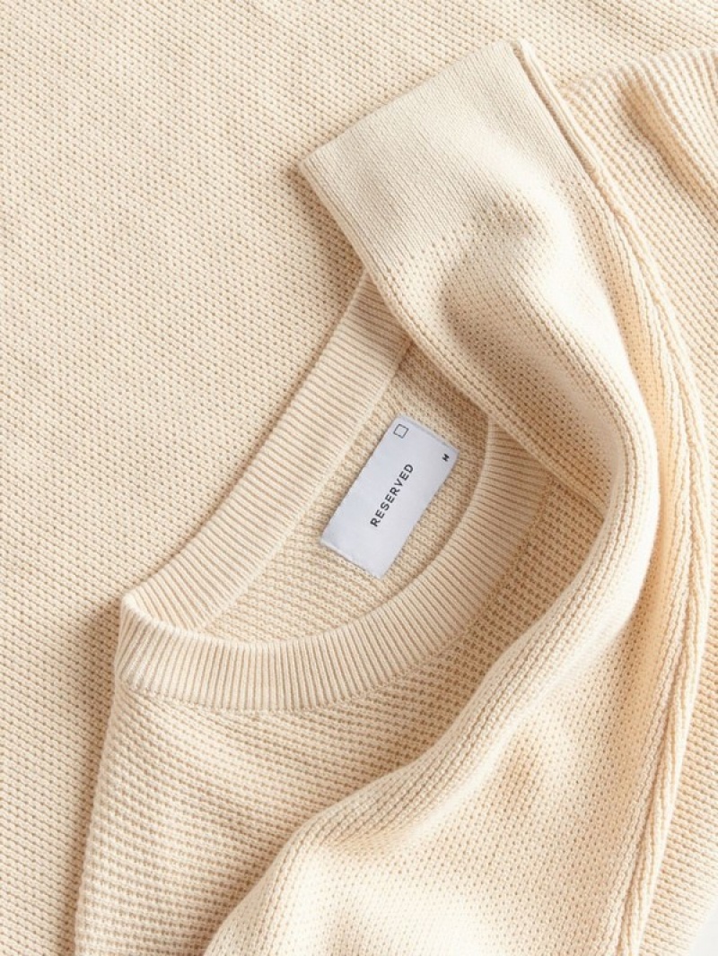 Reserved Baumwoll Pullover Herren Beige | YOS-318405