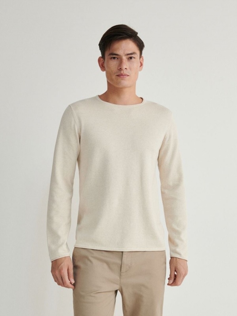 Reserved Baumwoll Pullover Herren Beige | FBP-618257