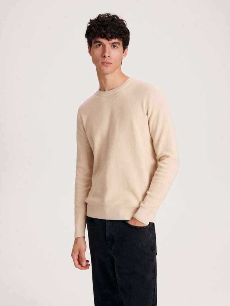 Reserved Baumwoll Pullover Herren Beige | ZWP-451680