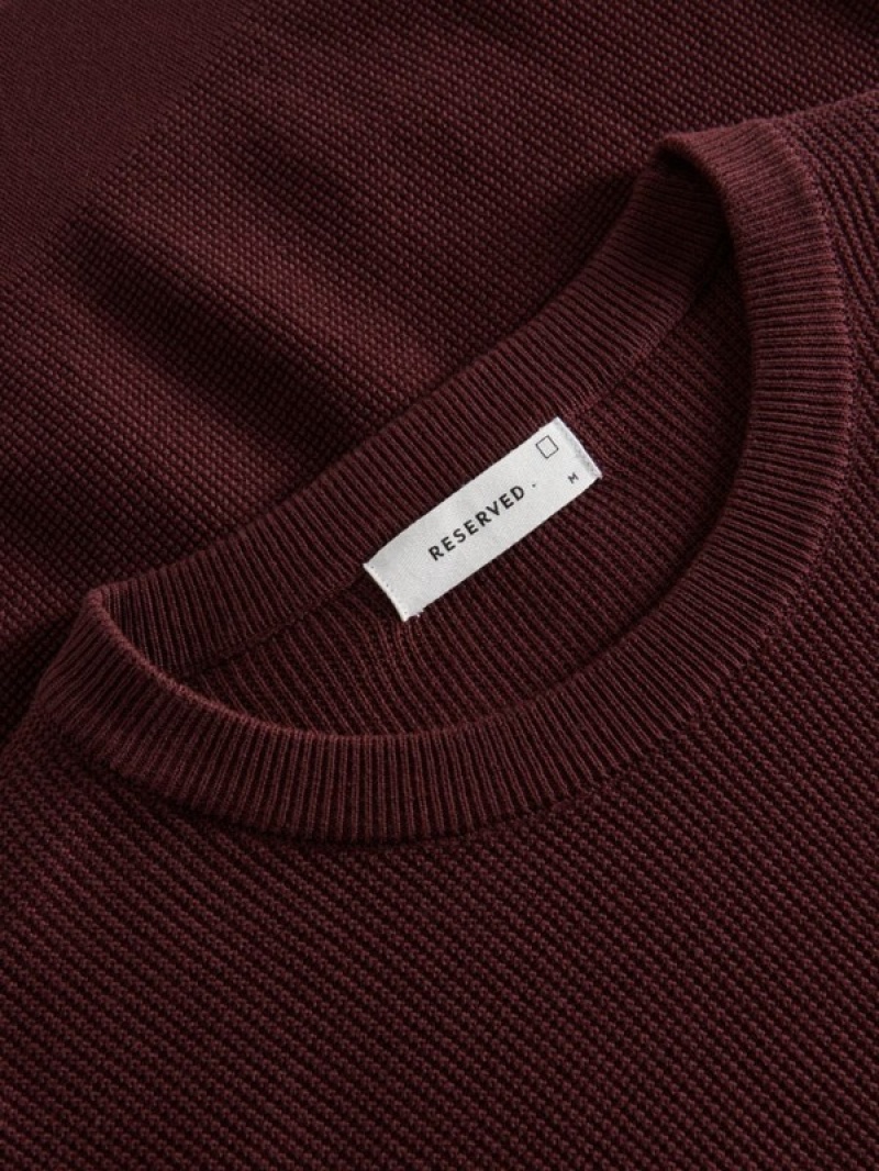 Reserved Baumwoll Pullover Herren Bordeaux | MPB-802695