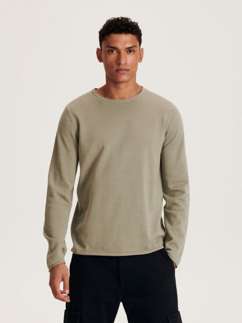 Reserved Baumwoll Pullover Herren Hellgrün | VYW-791348