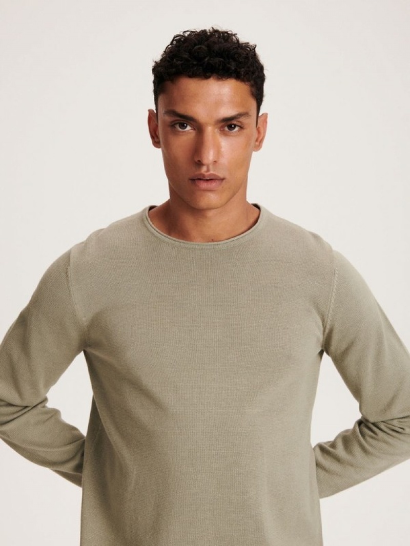 Reserved Baumwoll Pullover Herren Hellgrün | VYW-791348