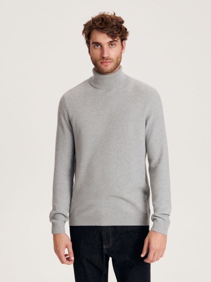 Reserved Baumwoll Rich Turtleneck Pullover Herren Hellgrau | YCD-973605