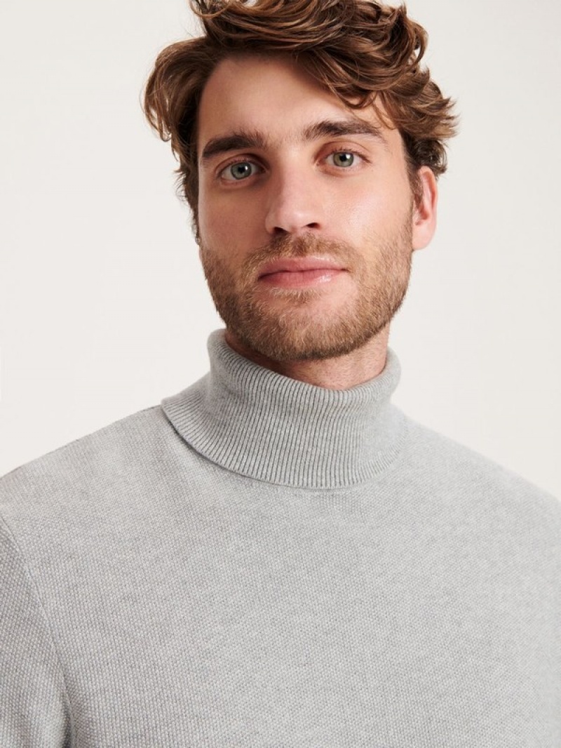 Reserved Baumwoll Rich Turtleneck Pullover Herren Hellgrau | YCD-973605