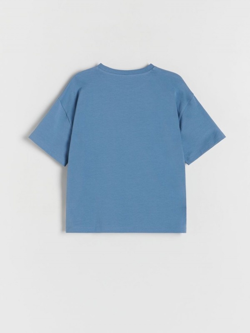 Reserved Baumwoll T-print T-shirts Jungen Grau Blau | VUM-894072