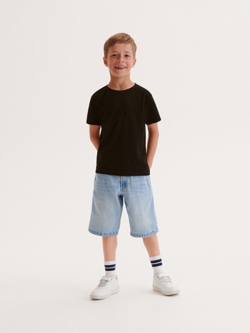 Reserved Baumwoll T-shirts Jungen Schwarz | MWQ-435980