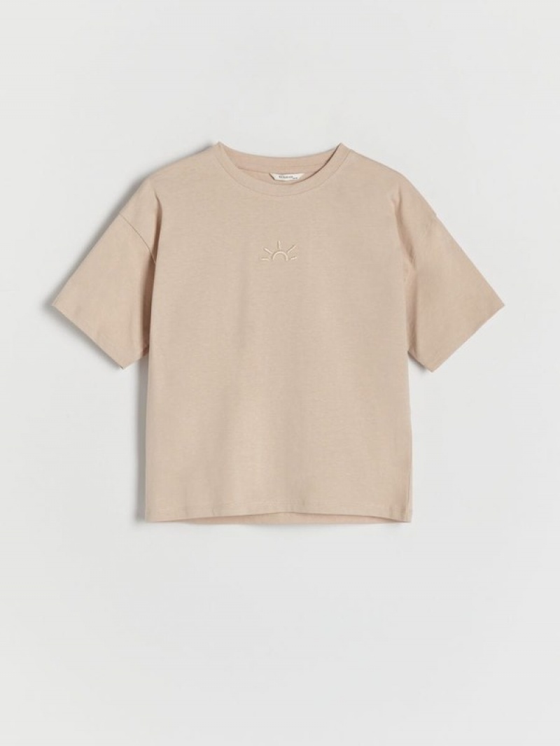 Reserved Baumwoll T-shirts Mädchen Beige | ULC-974105