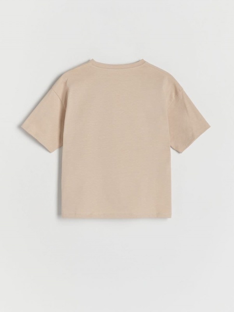 Reserved Baumwoll T-shirts Mädchen Beige | ULC-974105