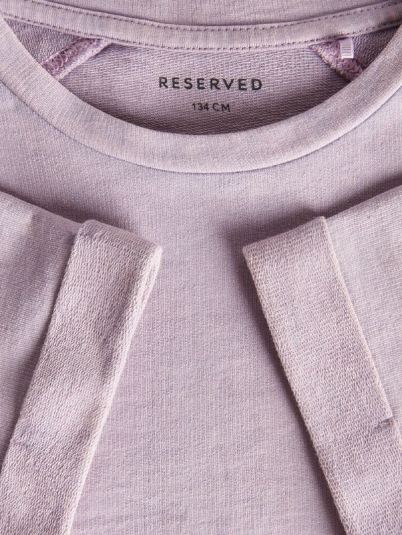 Reserved Baumwoll T-wash Effect T-shirts Mädchen Lila | JYL-378529