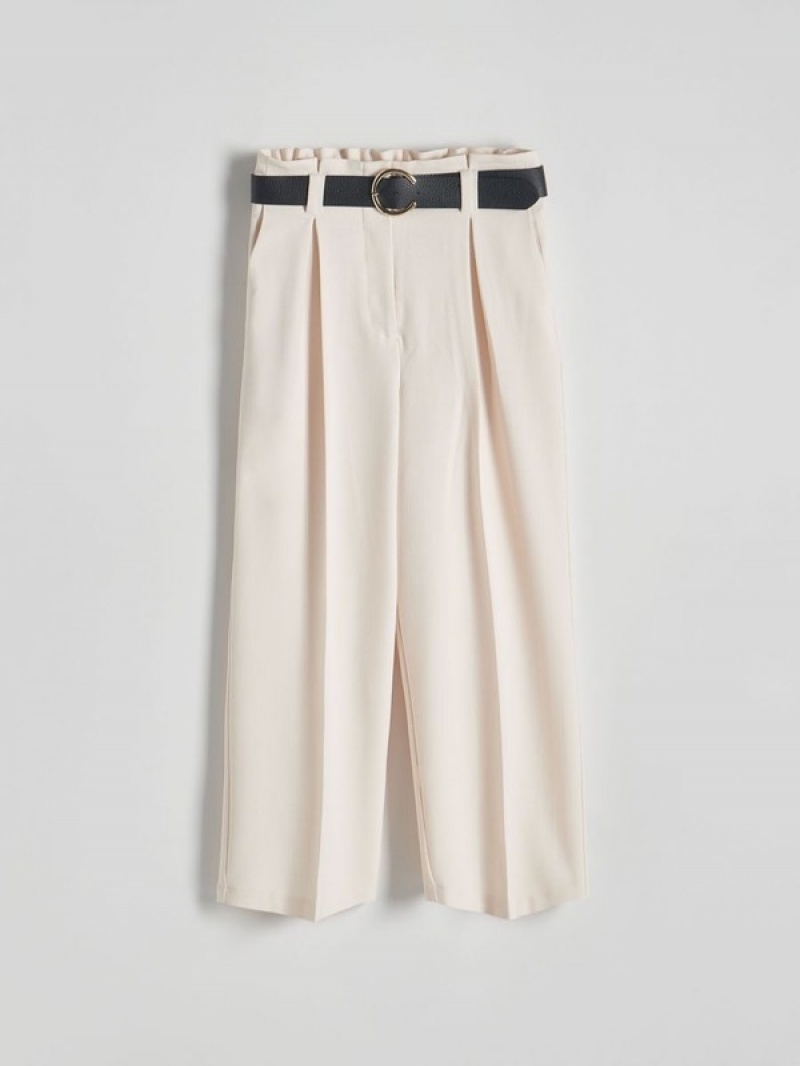 Reserved Belt Hosen Damen Weiß | ECA-451287