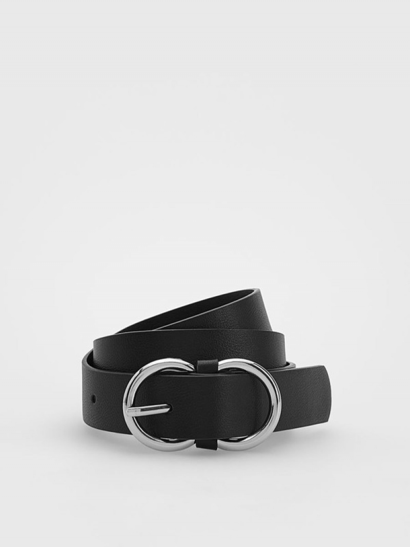 Reserved Beltdecorative Schnallen Gürtel Damen Schwarz | MDX-723498