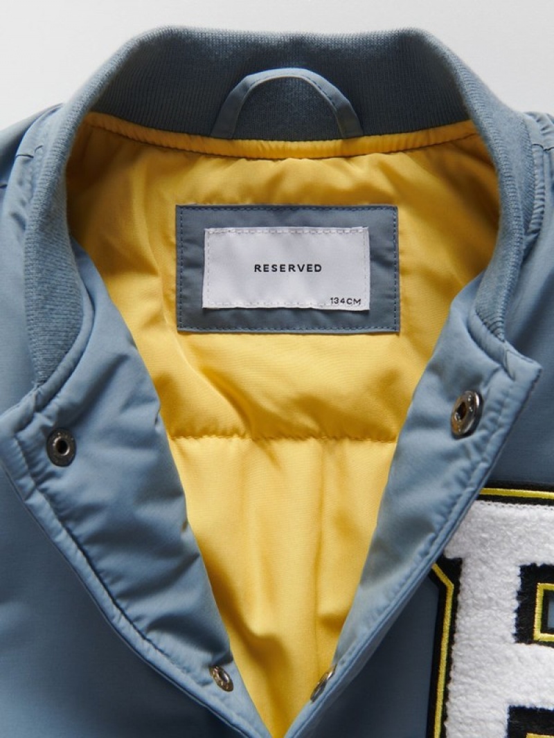 Reserved Bomber Jacken Jungen Grau Blau | FLJ-201569