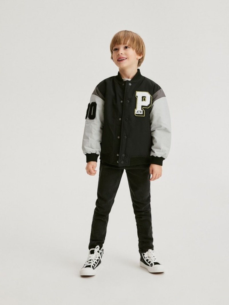 Reserved Bomber Jacken Jungen Schwarz | UIK-401672