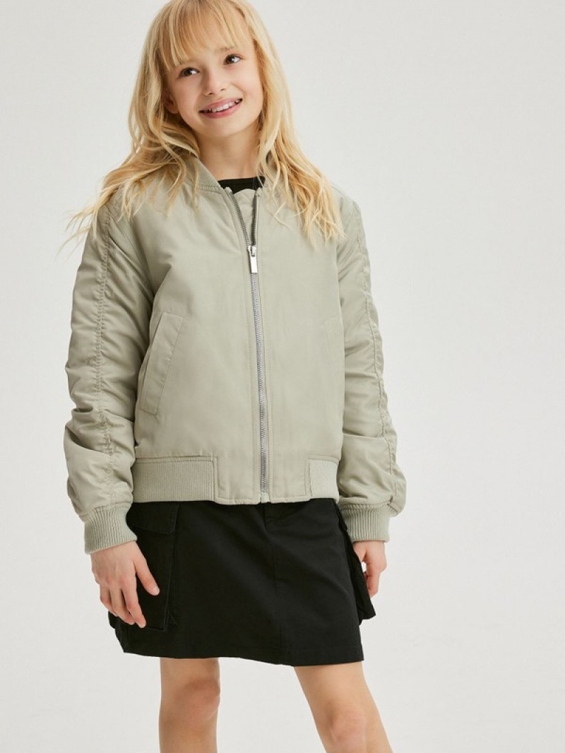 Reserved Bomber Jacken Mädchen Grün | UZY-475069