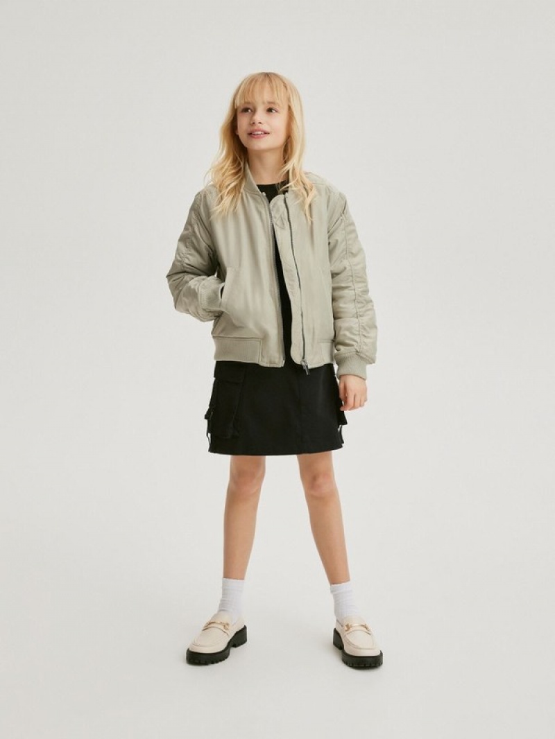 Reserved Bomber Jacken Mädchen Grün | UZY-475069