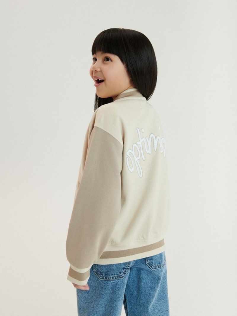 Reserved Bomber Sweatshirts Mädchen Beige | HZD-536192