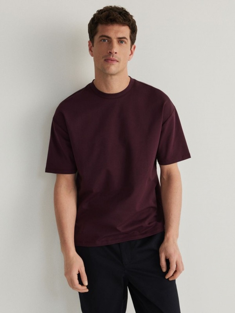 Reserved Boxy T-shirts Herren Bordeaux | ASQ-307428