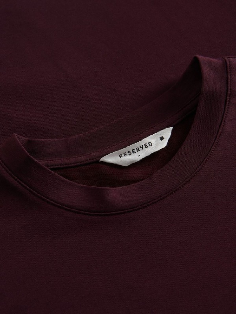 Reserved Boxy T-shirts Herren Bordeaux | ASQ-307428