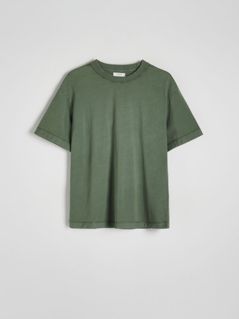 Reserved Boxy T-shirts Herren Grau Grün | PJH-275943