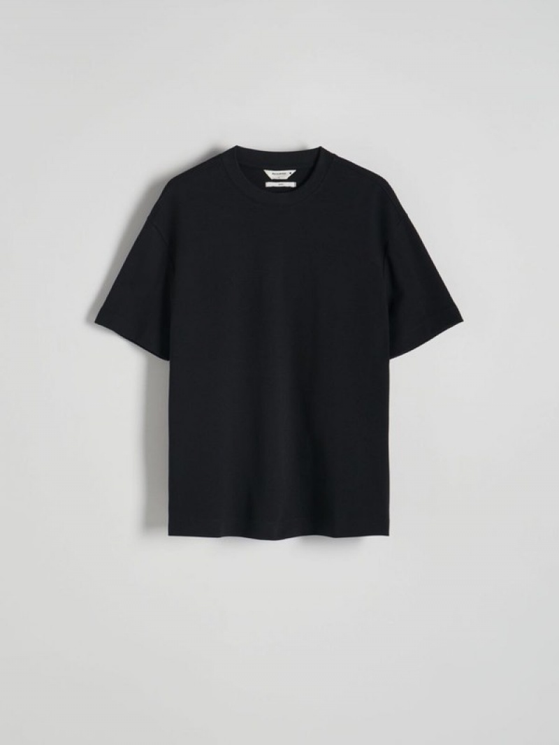 Reserved Boxy T-shirts Herren Schwarz | UBM-356491