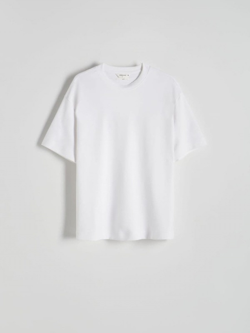 Reserved Boxy T-shirts Herren Weiß | JIV-637924