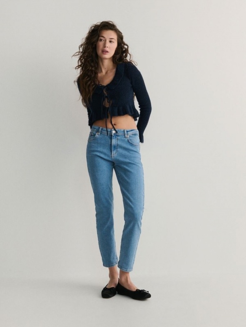 Reserved Boyfriend Slim Jeans Damen Blau | UKG-367259