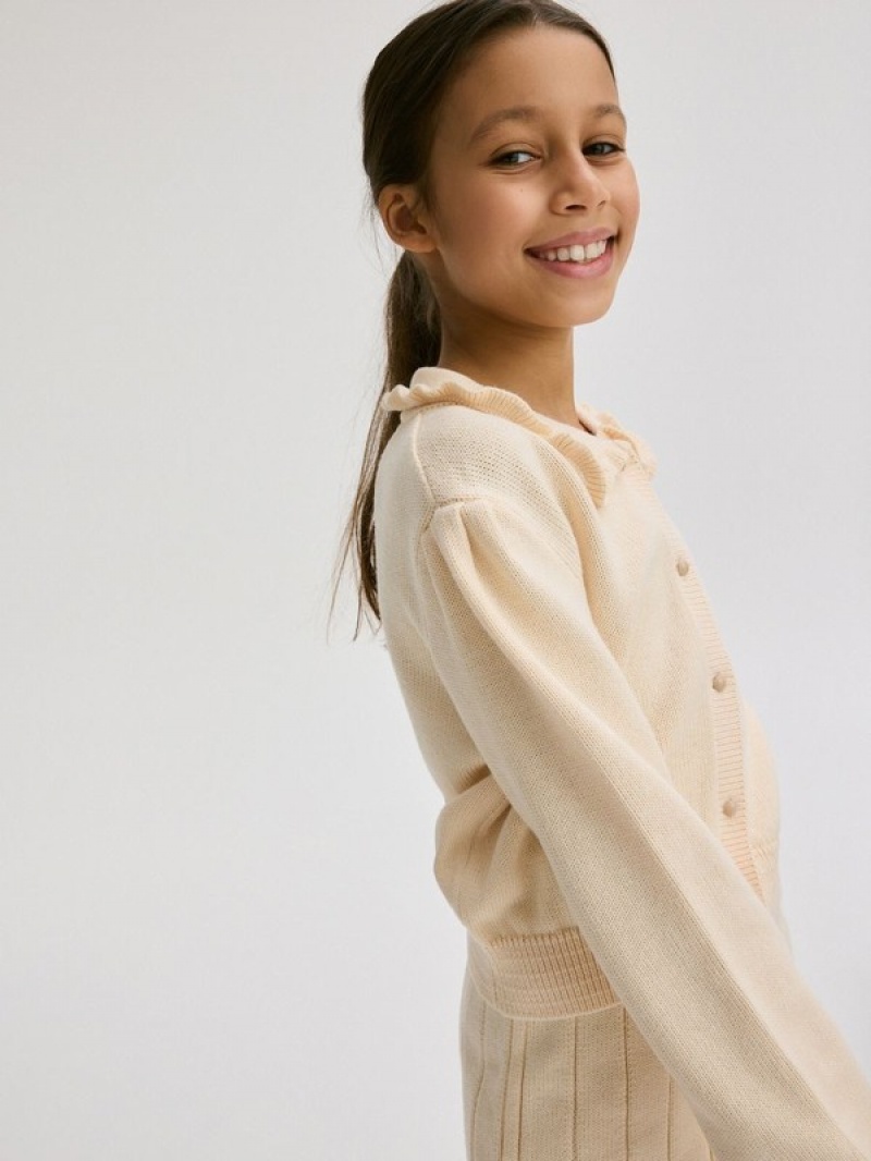 Reserved Cardigancollar Pullover Mädchen Beige | GLW-063419