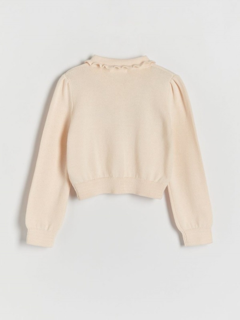 Reserved Cardigancollar Pullover Mädchen Beige | GLW-063419