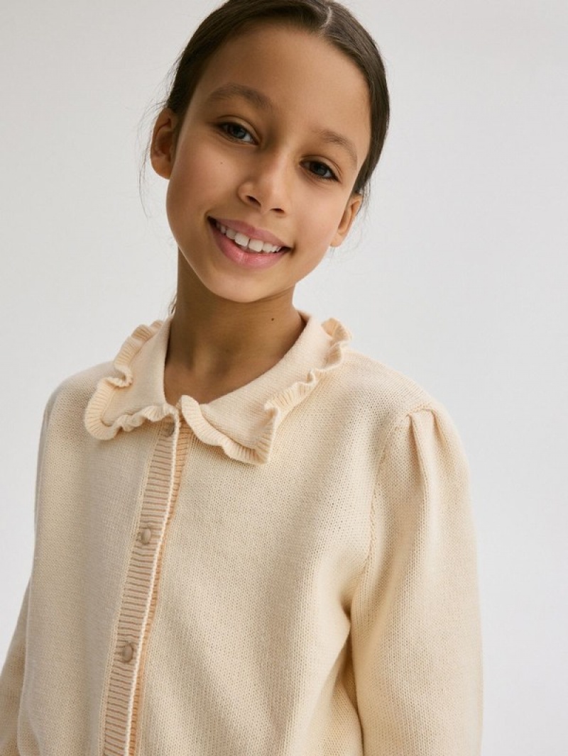 Reserved Cardigancollar Pullover Mädchen Beige | GLW-063419