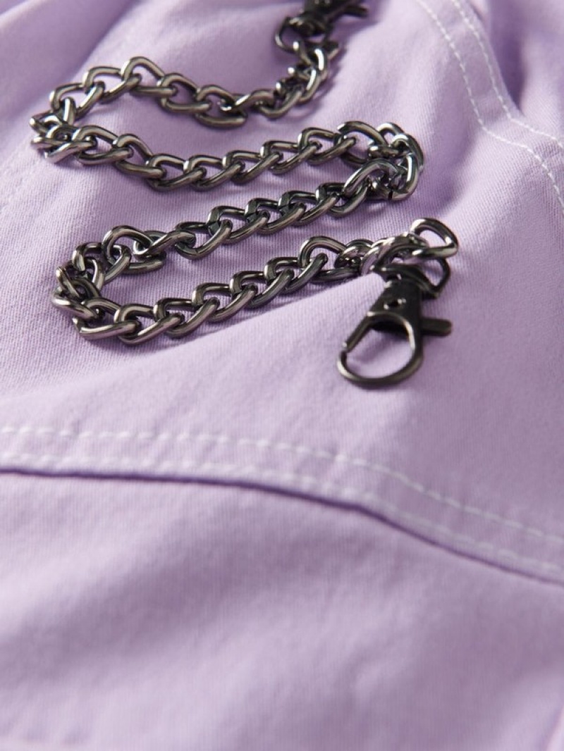 Reserved Chain Detail Hosen Mädchen Lavendel | RUY-042869