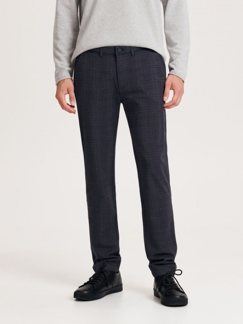 Reserved Chino Slim Hosen Herren Navy | STM-902651