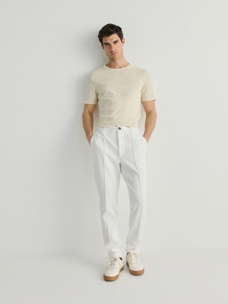 Reserved Chino Slim Hosen Herren Weiß | IVT-562049