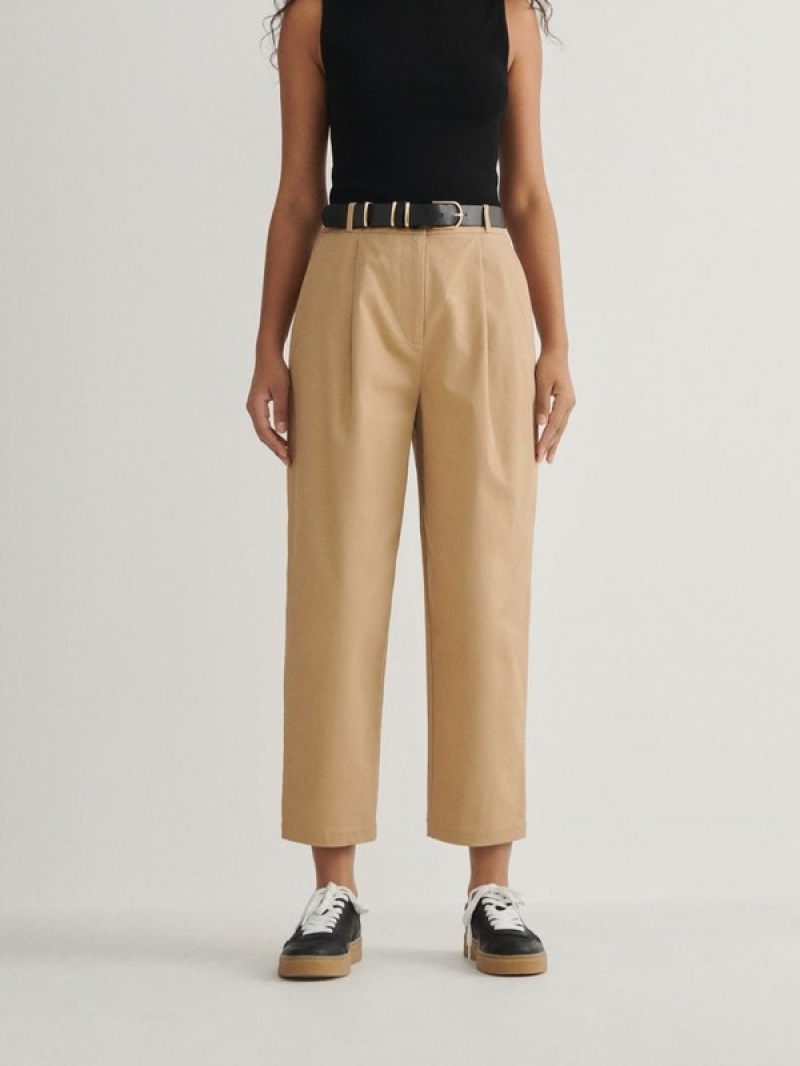 Reserved Chino With Hosen Damen Beige | EUG-174623