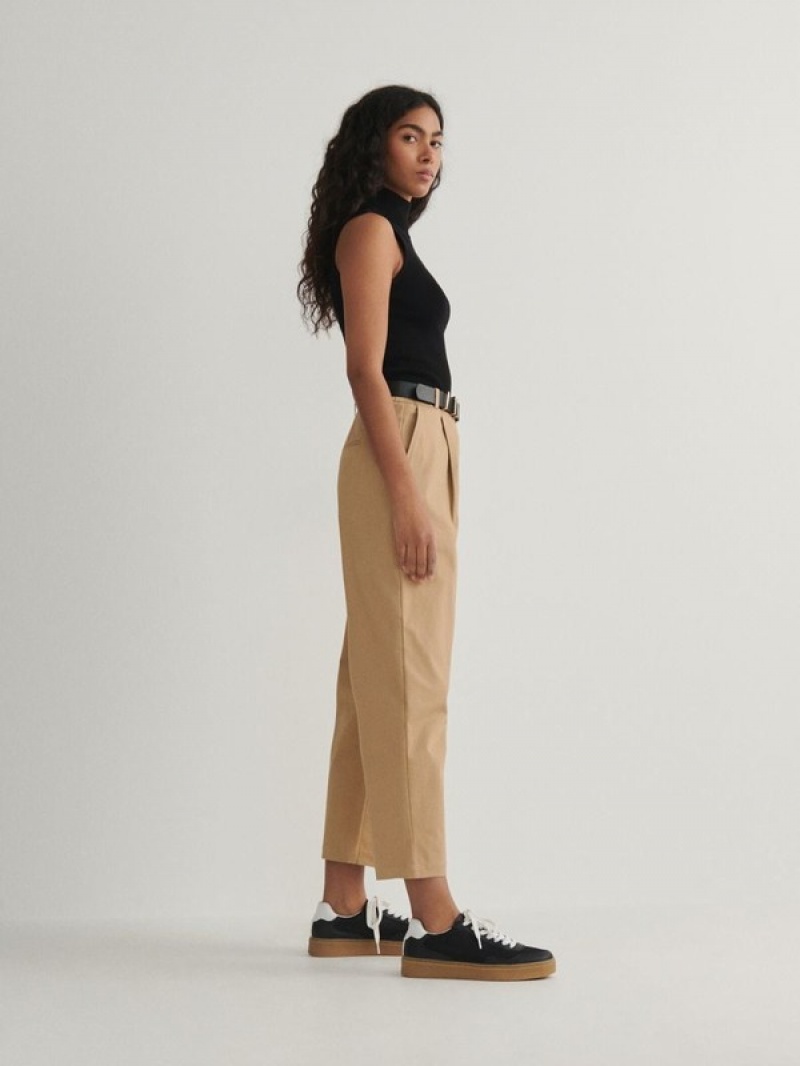 Reserved Chino With Hosen Damen Beige | EUG-174623