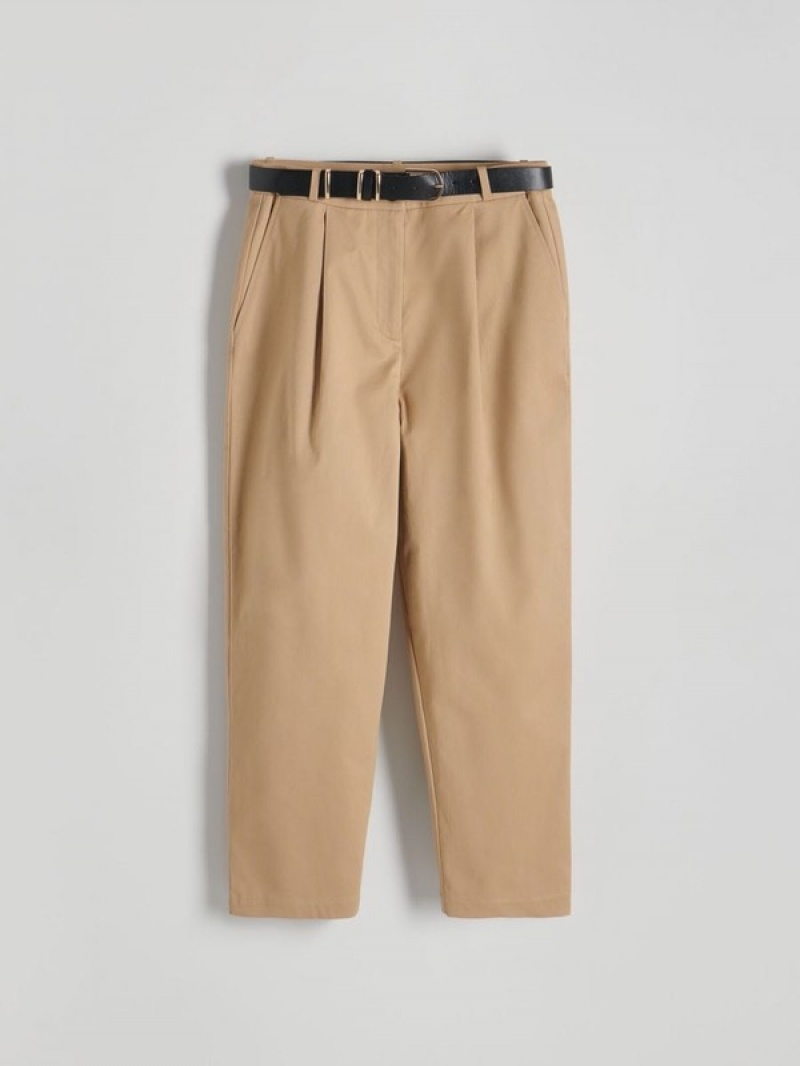 Reserved Chino With Hosen Damen Beige | EUG-174623