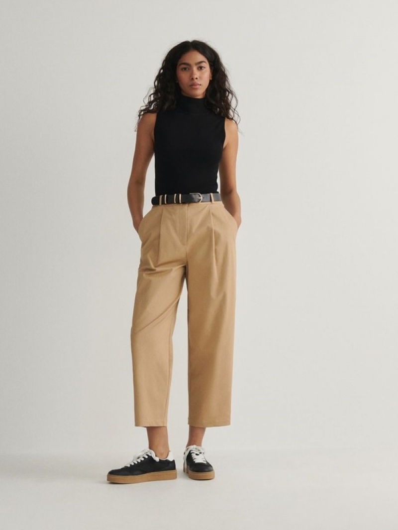 Reserved Chino With Hosen Damen Beige | EUG-174623